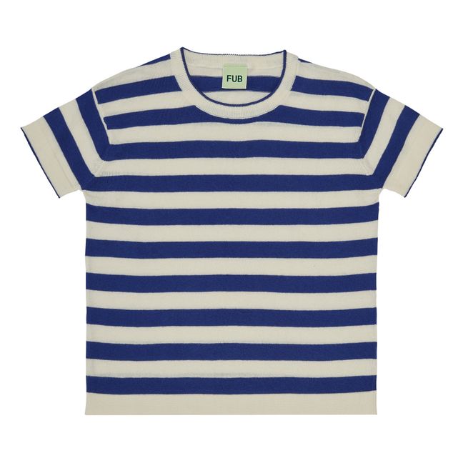 T-shirt a maniche corte a righe in cotone organico | Blu marino