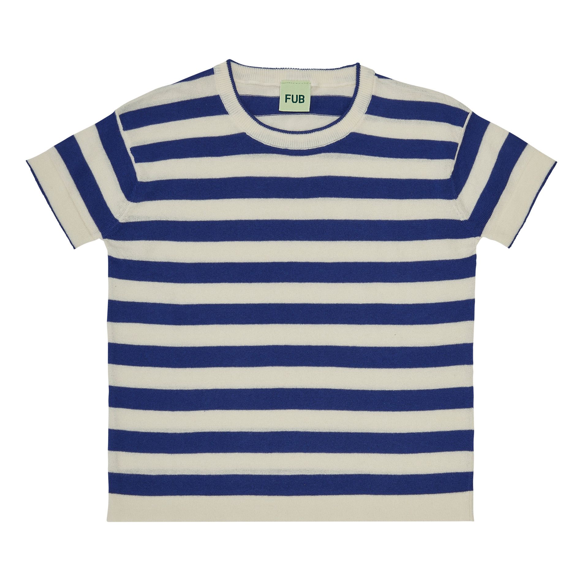T-shirt a maniche corte a righe in cotone organico | Blu marino- Immagine del prodotto n°0