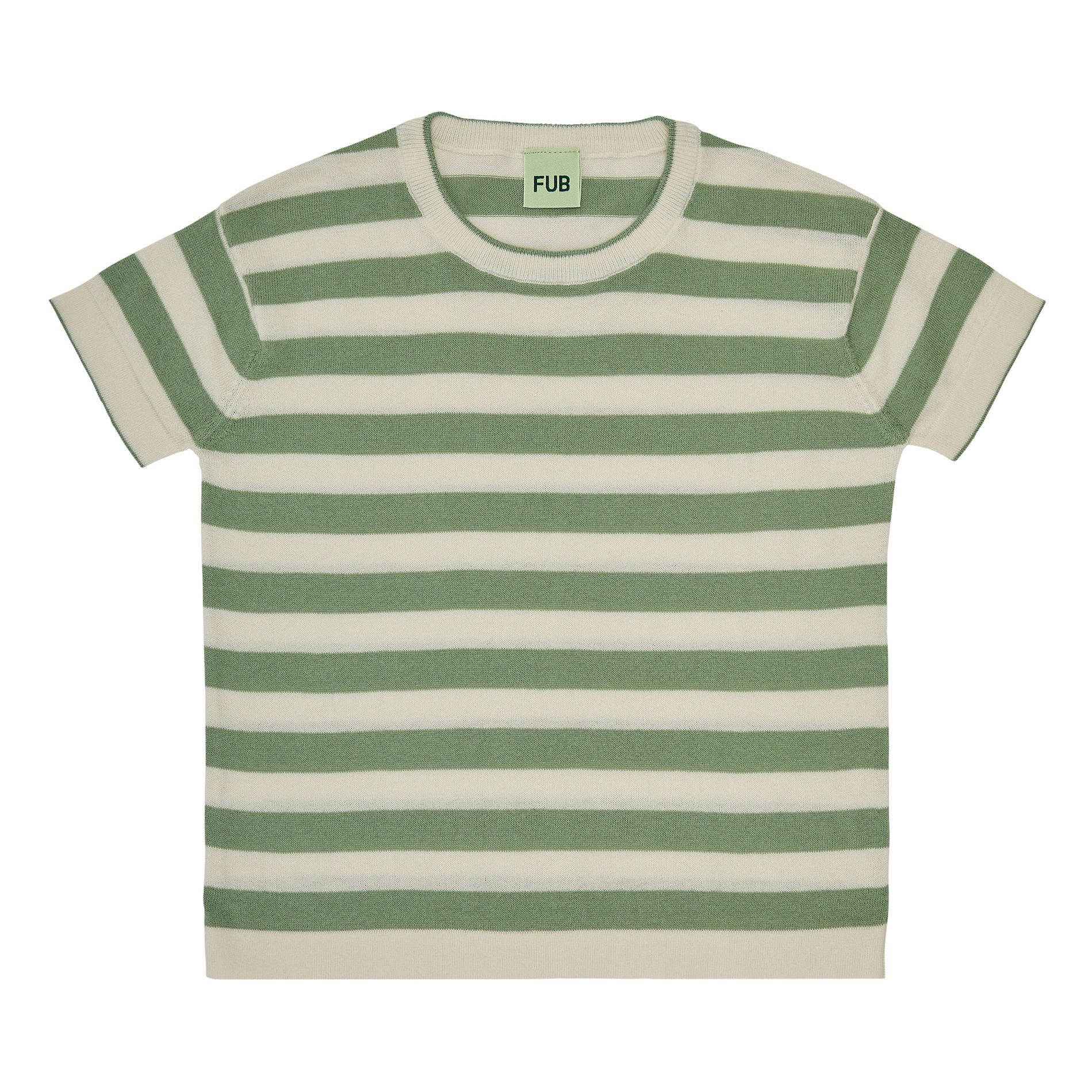 Organic Cotton Short Sleeve Striped T-Shirt | Sage- Product image n°0
