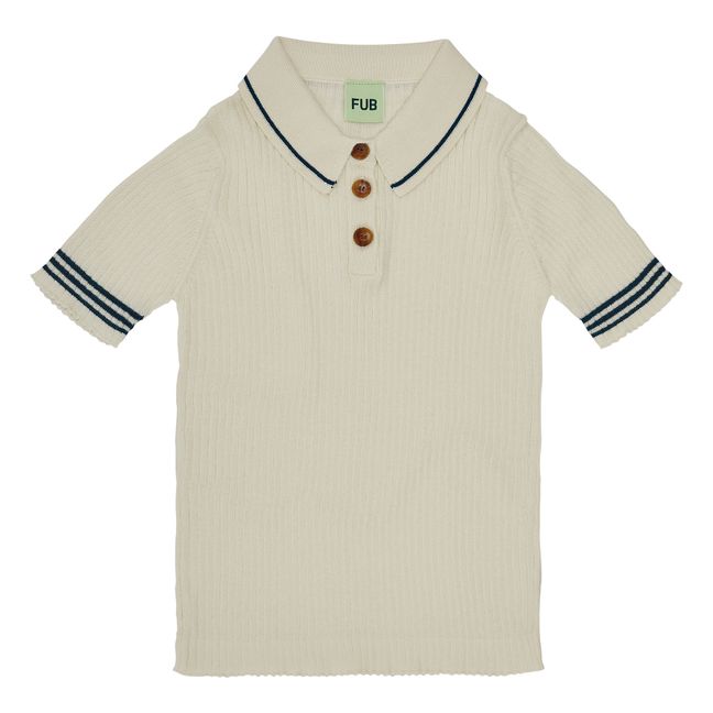 Organic Cotton Short Sleeve Polo Shirt | Ecru