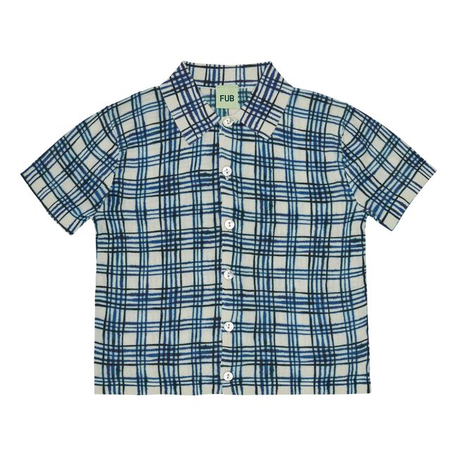 Chemise Coton Bio Imprimé Tartan | Bleu