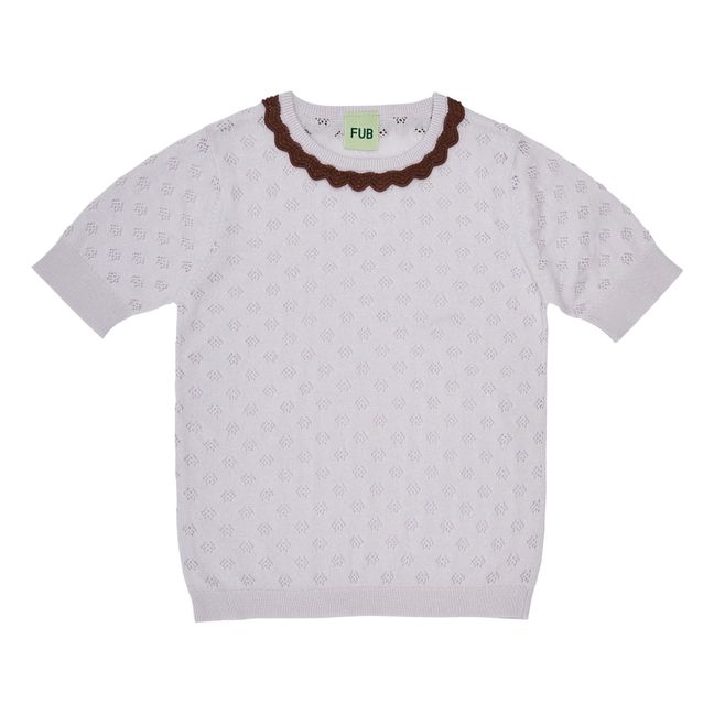 Organic Cotton Pointelle Sweater | Lilac