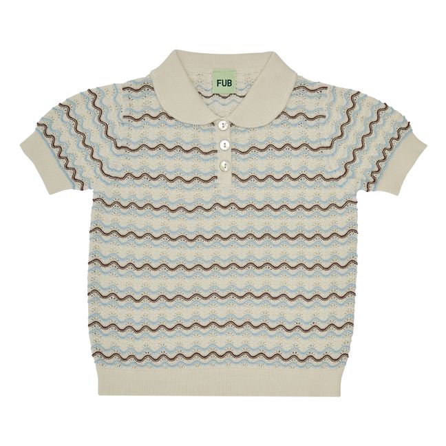 Organic Cotton Pointelle Polo Shirt | Cream