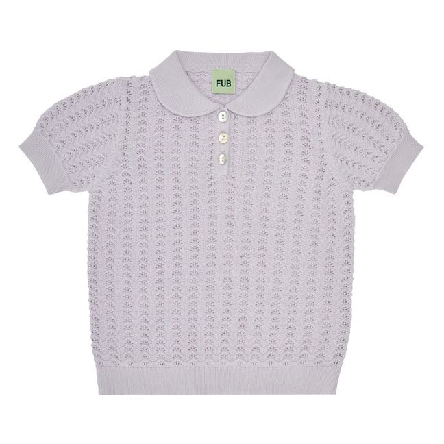 Polo Pointelle Coton Bio | Lilas