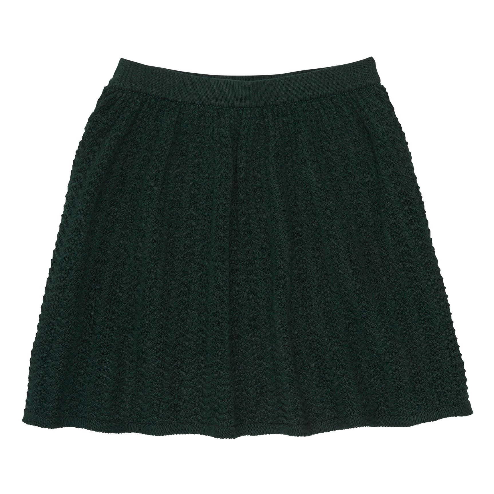 Organic Cotton Pointelle Skirt | Dark green- Product image n°0