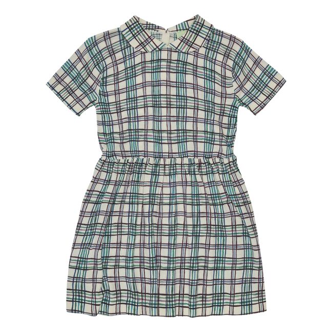 Organic Cotton Checked Dress | Green