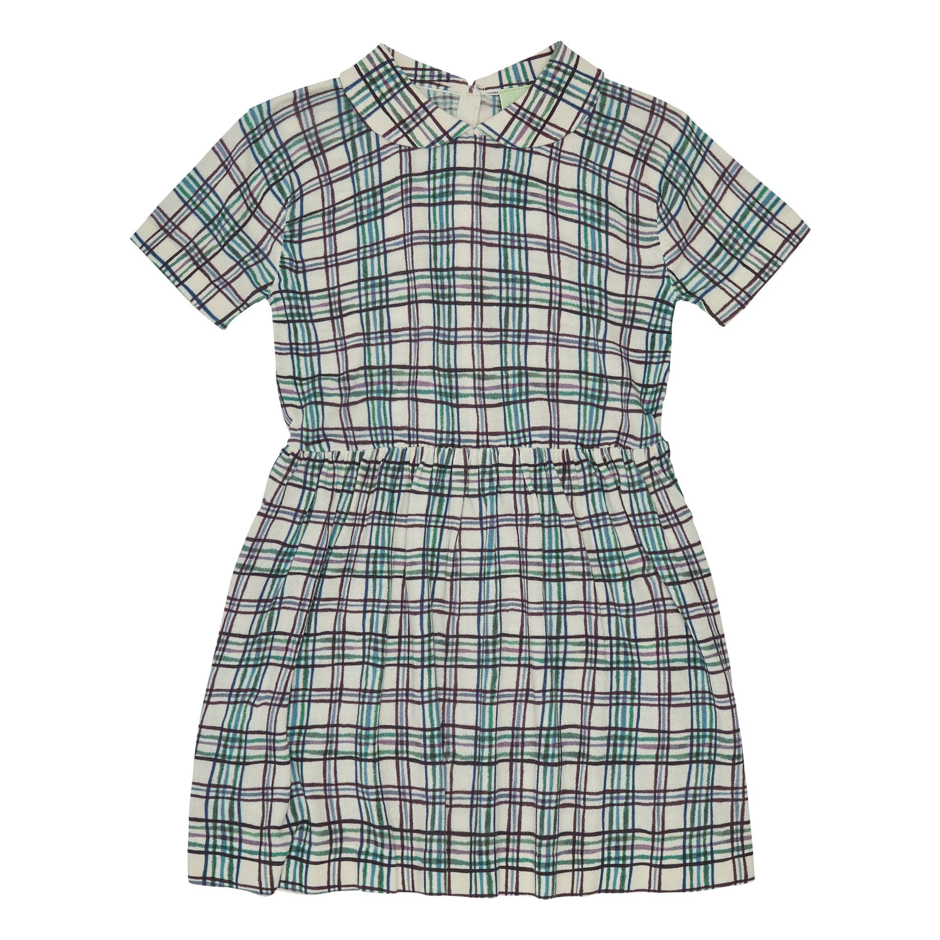 Organic Cotton Checked Dress | Green- Product image n°0