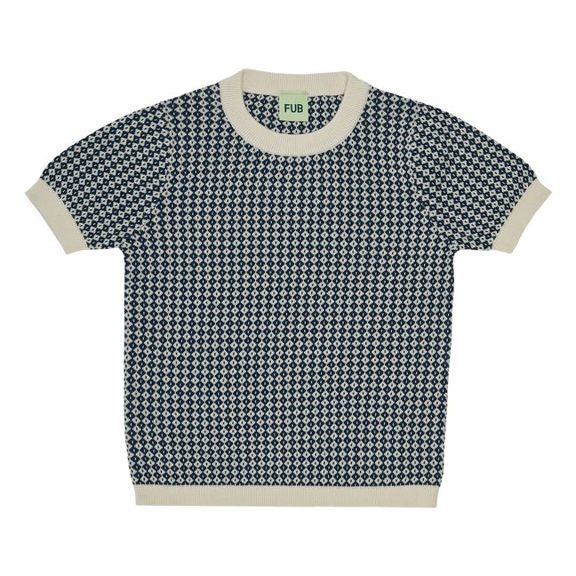 Organic Cotton Jacquard T-Shirt | Blue