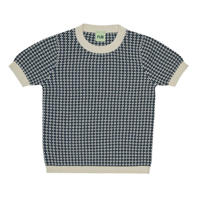 T-shirt Jaquard Coton Bio | Bleu