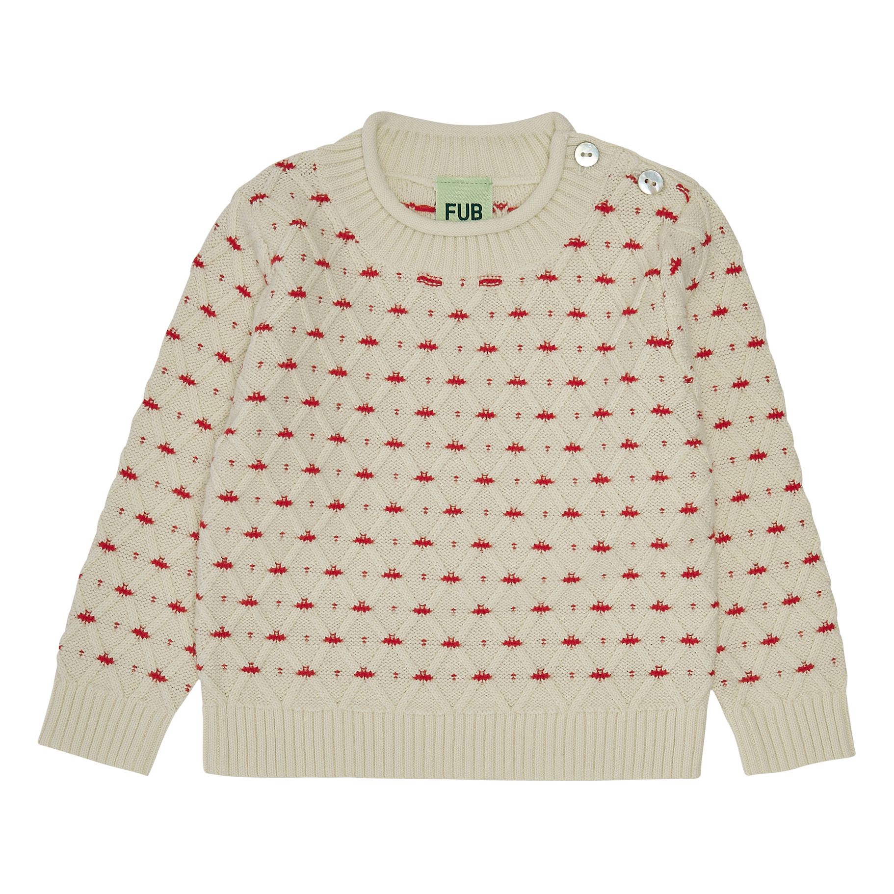 Rhombus Organic Cotton Sweater | Red- Product image n°0