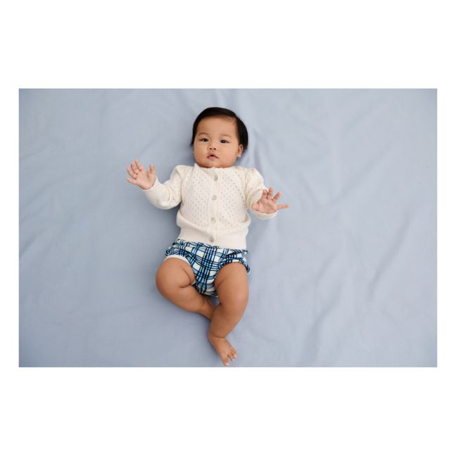 Organic Cotton Pointelle Cardigan | Ecru