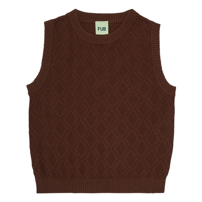 Organic Cotton Vest | Brown