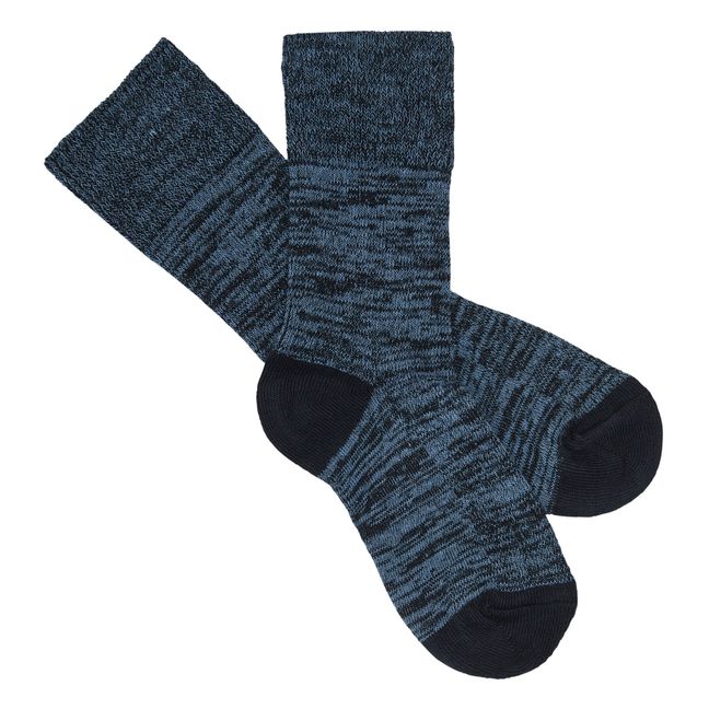 Fine Knit Socks | Navy blue