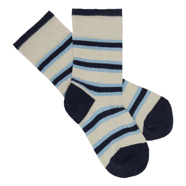 Striped Socks | Navy blue