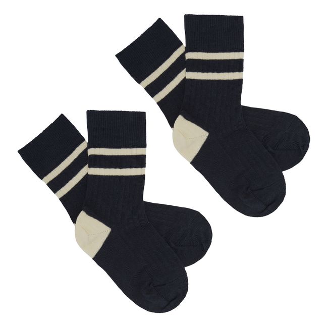 Rib Socks | Navy blue