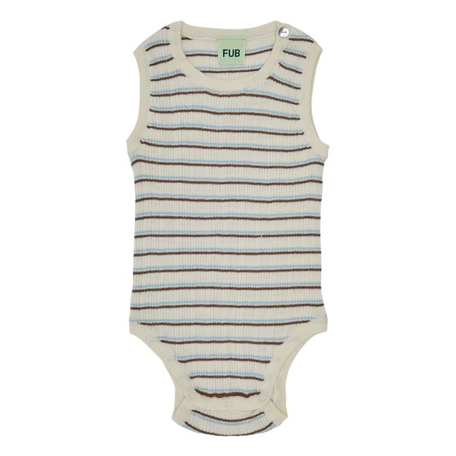 Body in cotone organico a righe | Ecru