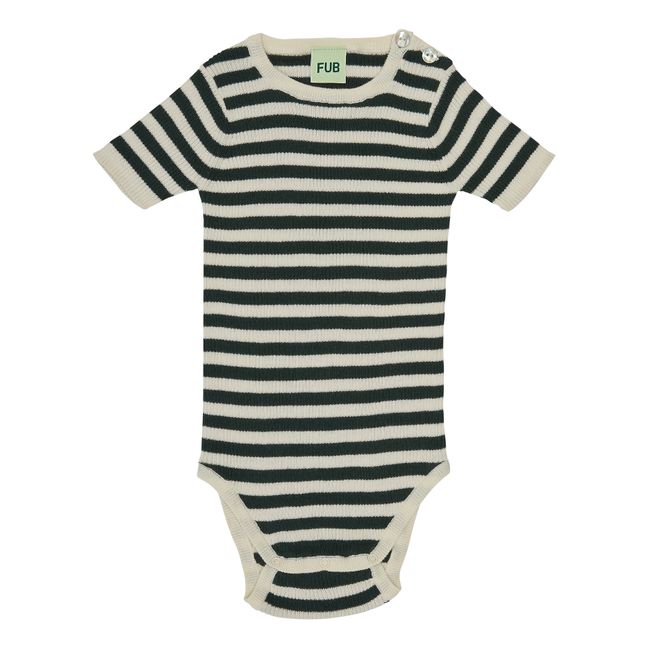 Body Rib a righe in cotone organico | Salvia