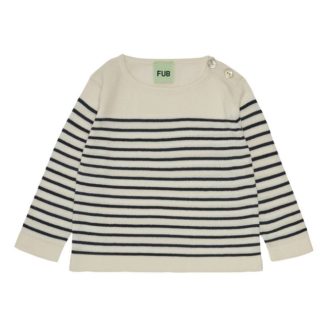 Jersey de punto fino de algodón orgánico | Azul Marino