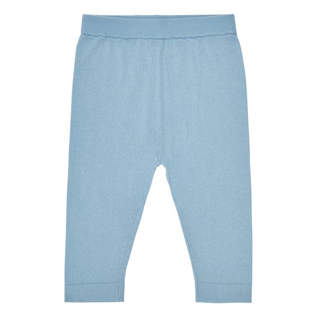 Pantalon Maille Fine Coton Bio | Bleu ciel