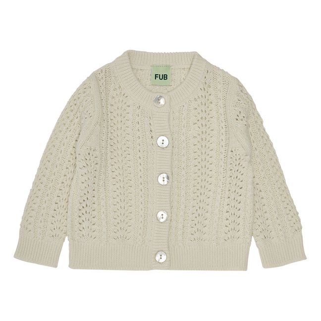 Gilet Pointelle Coton Bio | Ecru