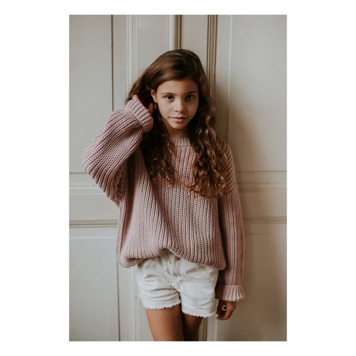 Chunky Organic Cotton Jumper | Pink- Product image n°1
