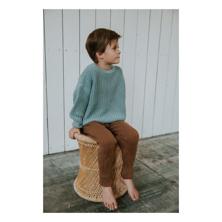 Chunky Organic Cotton Jumper | Blue- Product image n°2