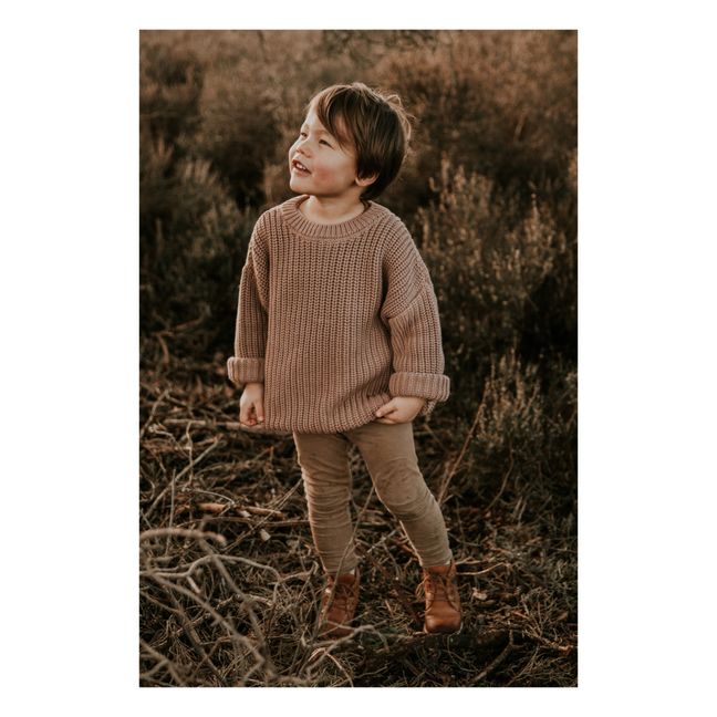 Chunky Organic Cotton Jumper | Taupe brown