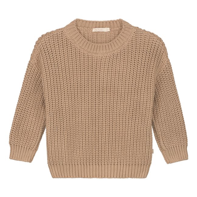 Chunky Organic Cotton Jumper | Beige