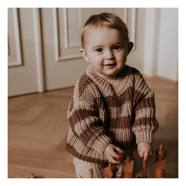 Chunky Organic Cotton Jumper | Brown