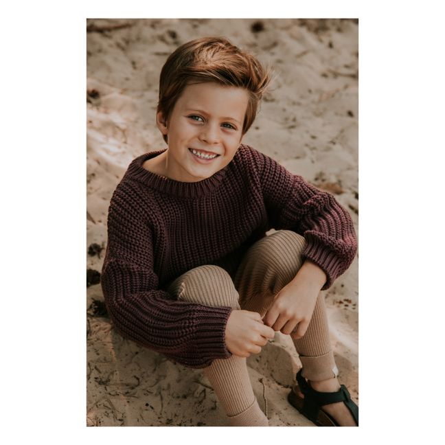 Chunky Organic Cotton Jumper | Burgundy