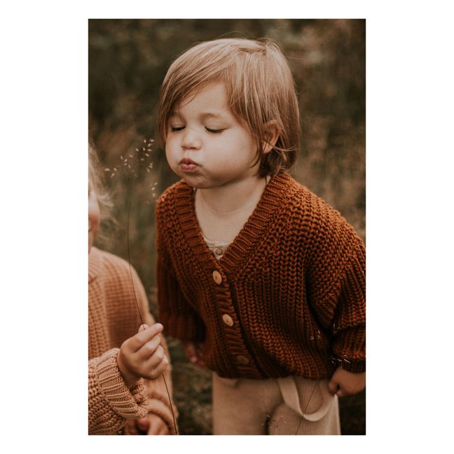 Cardigan Chunky Coton Bio | Marron