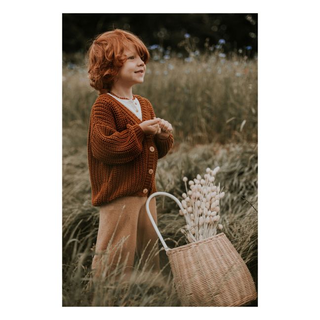 Chunky Organic Cotton Cardigan | Brown