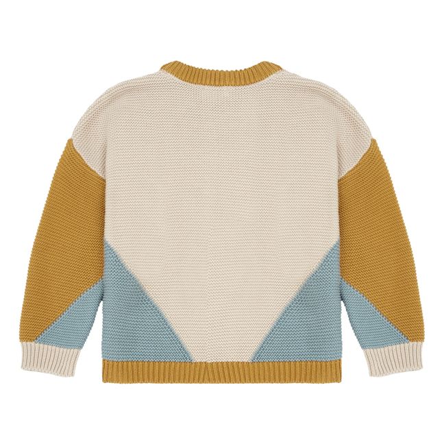 Pull Chunky Coton Bio Color Block | Beige