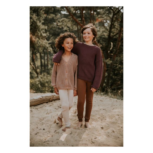 Cardigan Chunky Coton Bio | Taupe