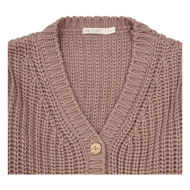 Chunky Organic Cotton Cardigan | Taupe brown
