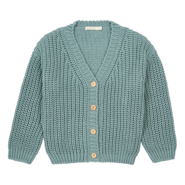 Cardigan Chunky Coton Bio | Bleu