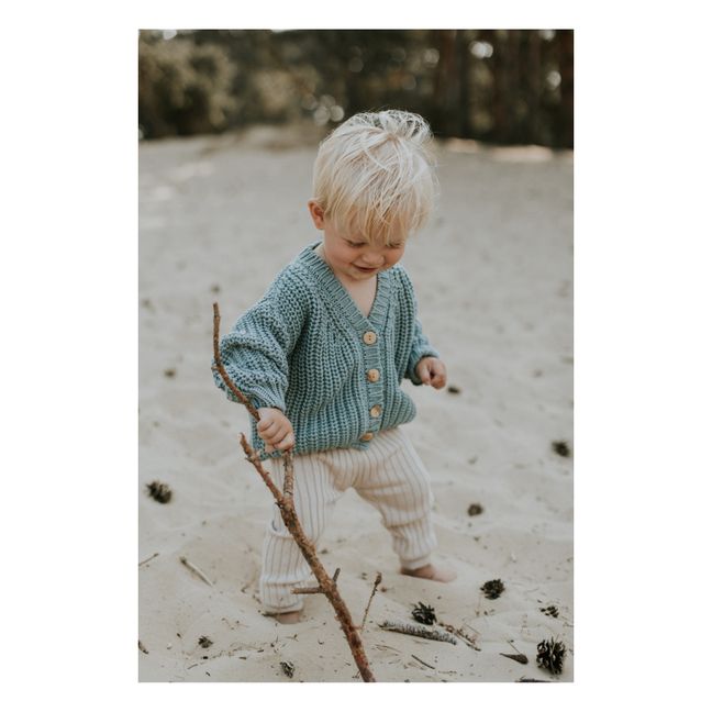 Chunky Organic Cotton Cardigan | Blue