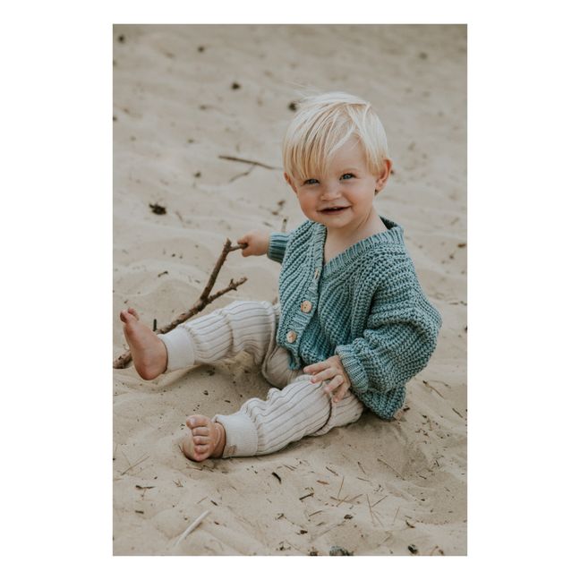Cardigan Chunky Coton Bio | Bleu
