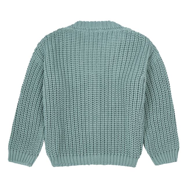 Chunky Organic Cotton Cardigan | Blue