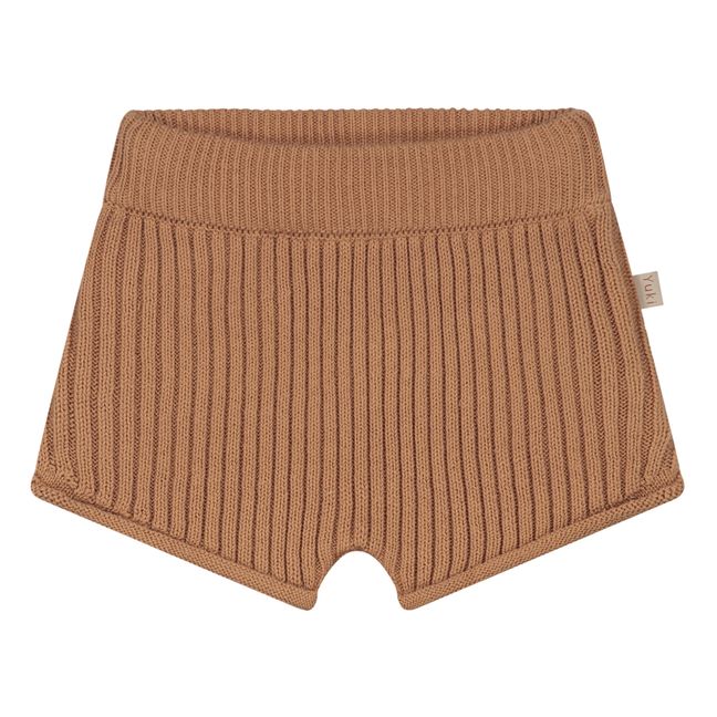 Strickshorts aus Bio-Baumwolle | Kamelbraun
