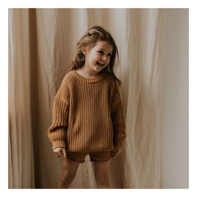 Strickshorts aus Bio-Baumwolle | Kamelbraun