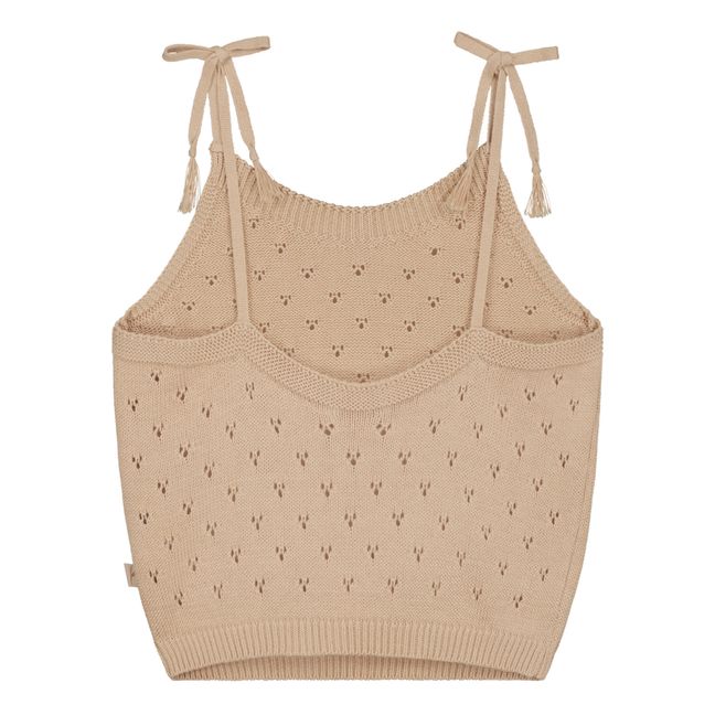 Organic Cotton Knit Top | Nude beige