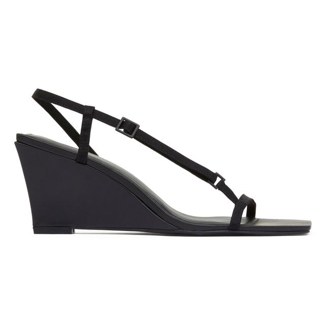 Sandales Brassière Wedge | Noir