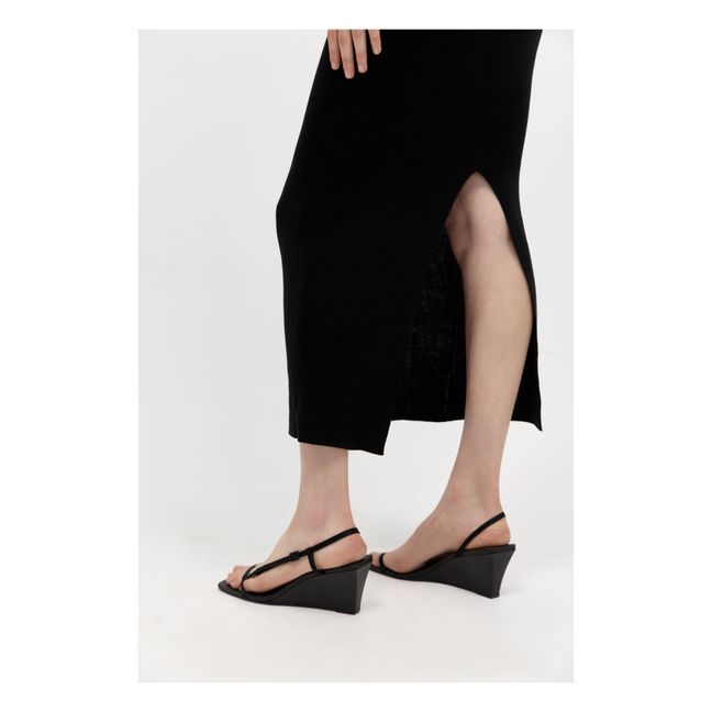 Strappy Wedge Sandals | Nero
