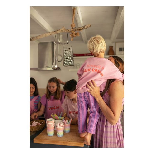 Felpa in cotone organico "Kisses" | Fuscia
