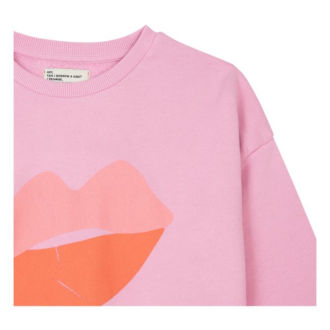 Sweatshirt aus Bio-Baumwolle "Kisses" | Fuchsie