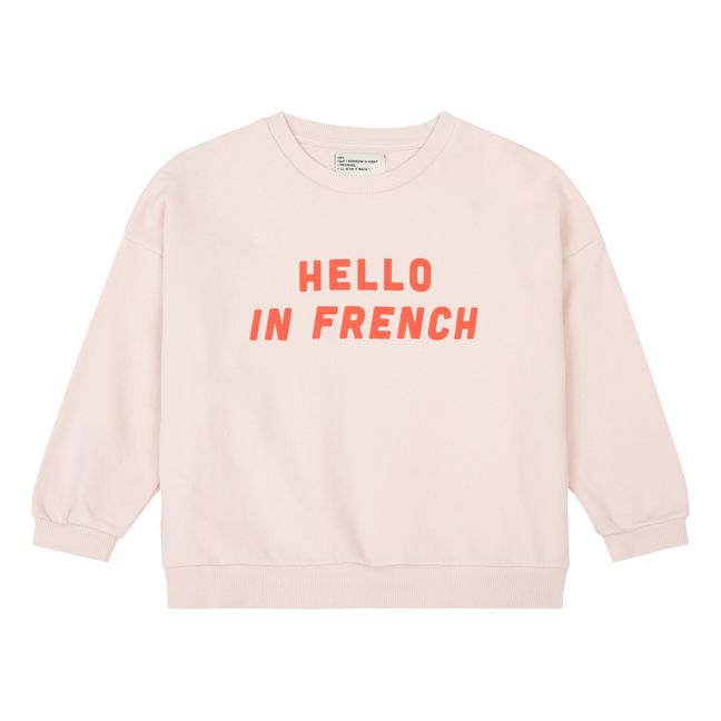 Hello in French Organic Cotton Sweatshirt | Rosa Palo