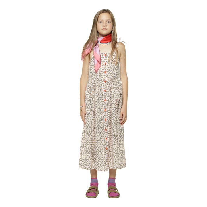 Leopard Print Cotton Muslin Dress | Rosa Palo- Imagen del producto n°2