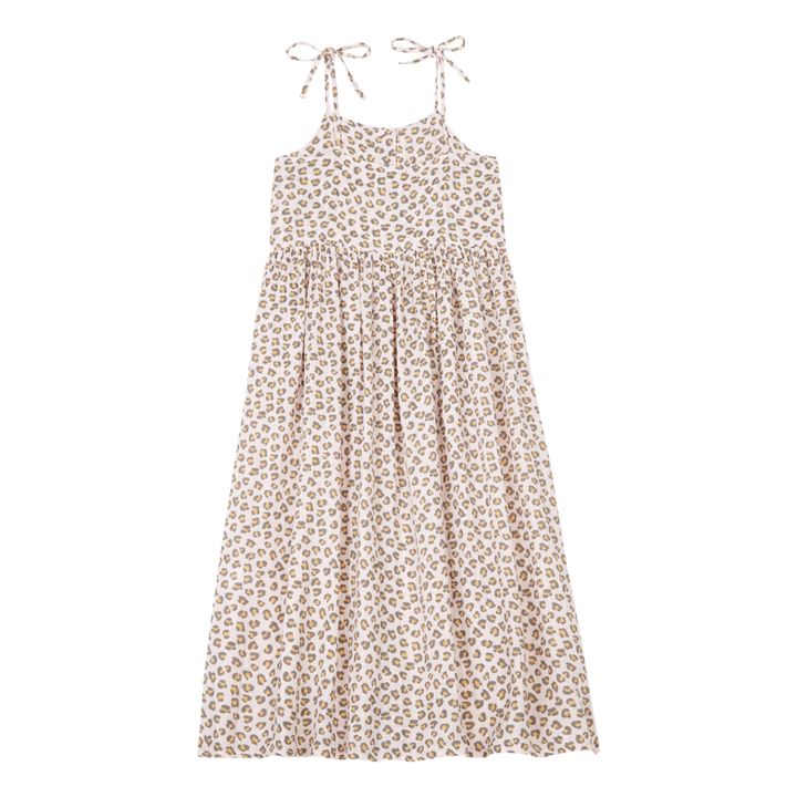 Leopard Print Cotton Muslin Dress | Rosa Palo- Imagen del producto n°4