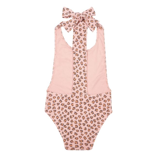 Leopard Print One-Piece Swimsuit | Pale pink